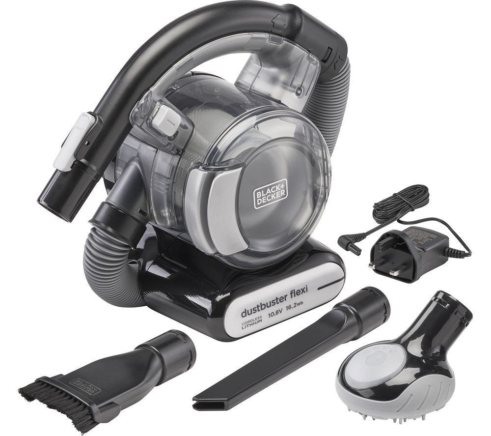 BLACK  DECKER Dustbuster Flexi PD1020LP-GB Handheld Vacuum Cleaner - Black & Chrome