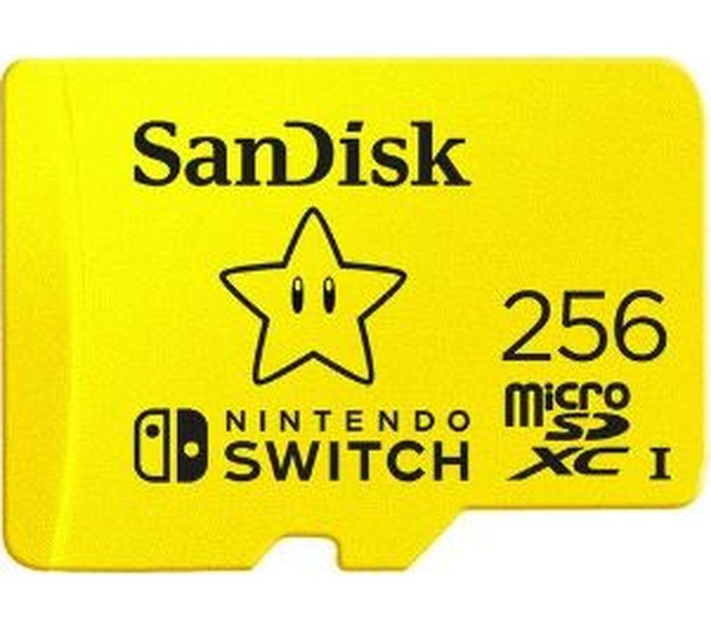 SANDISK High Performance Class 10 microSD Memory Card for Nintendo Switch - 256 GB, Yellow