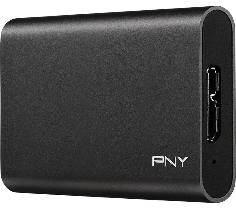 Image of PNY Elite External SSD - 960 GB, Black, Black