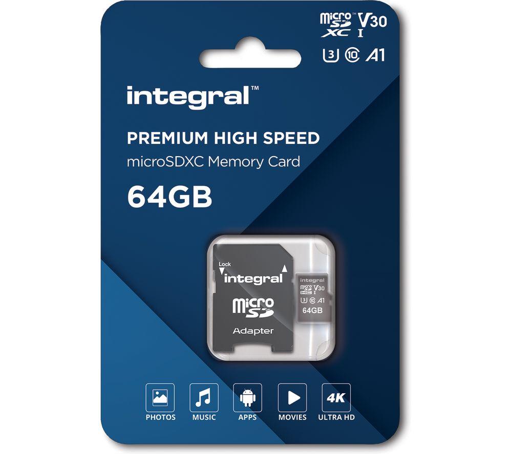 INTEGRAL V30 Class 10 microSD Memory Card - 64 GB, Black