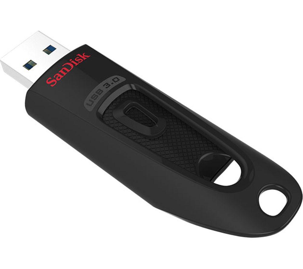 SANDISK Ultra USB 3.0 Memory Stick - 256 GB, Black, Black