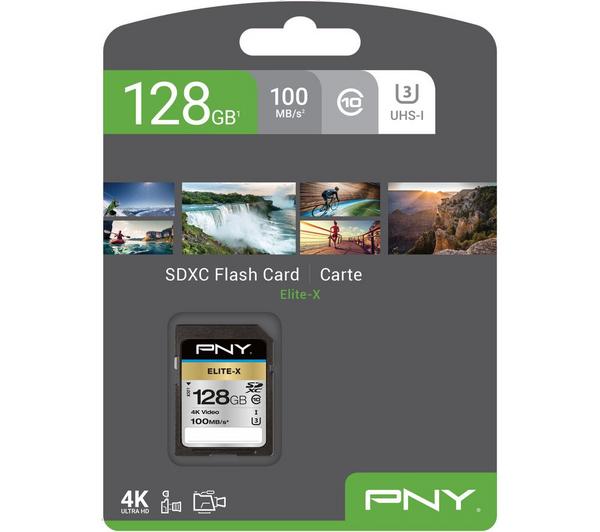 PNY EliteX Class 10 SD Memory Card - 128 GB image number 1