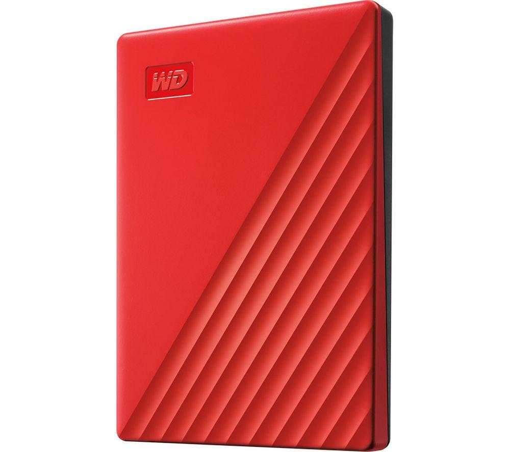WD My Passport Portable Hard Drive - 2 TB, Red, Red