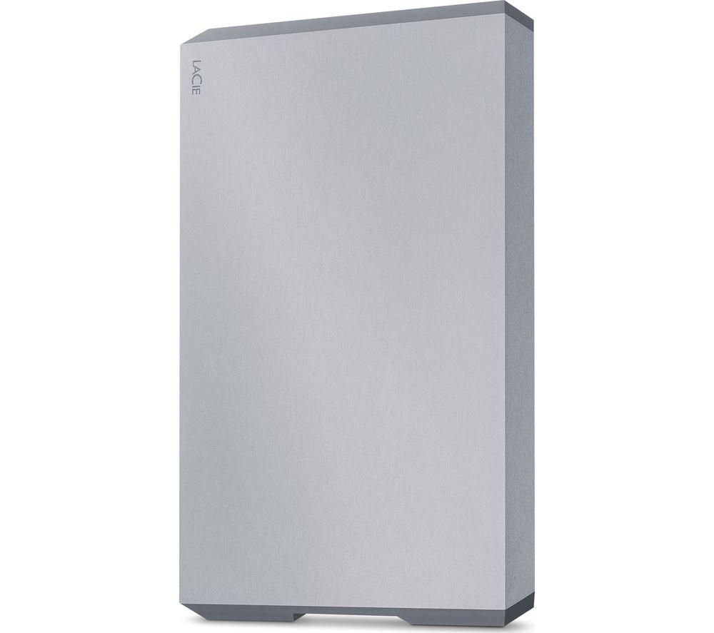 Image of LACIE STHG2000400 Portable Hard Drive - 2 TB, Silver, Silver/Grey