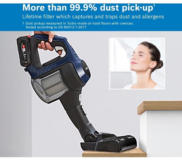 BOSCH Serie 6 Unlimited BBS611GB Cordless Vacuum Cleaner - Blue image number 4
