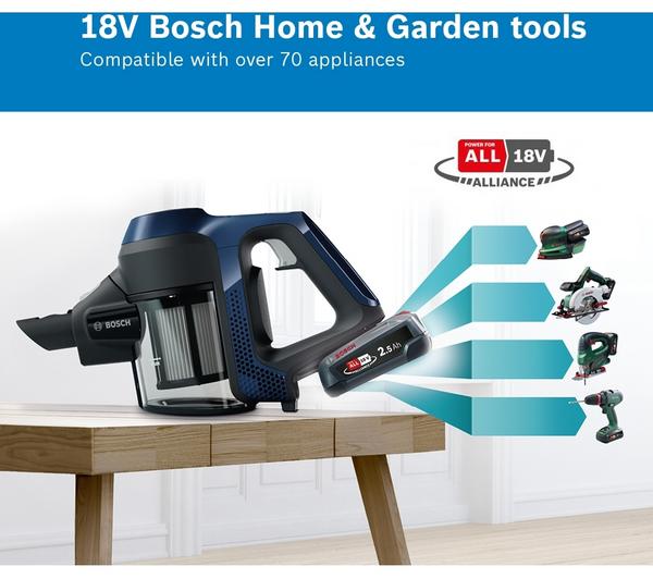 BOSCH Serie 6 Unlimited BBS611GB Cordless Vacuum Cleaner - Blue image number 6