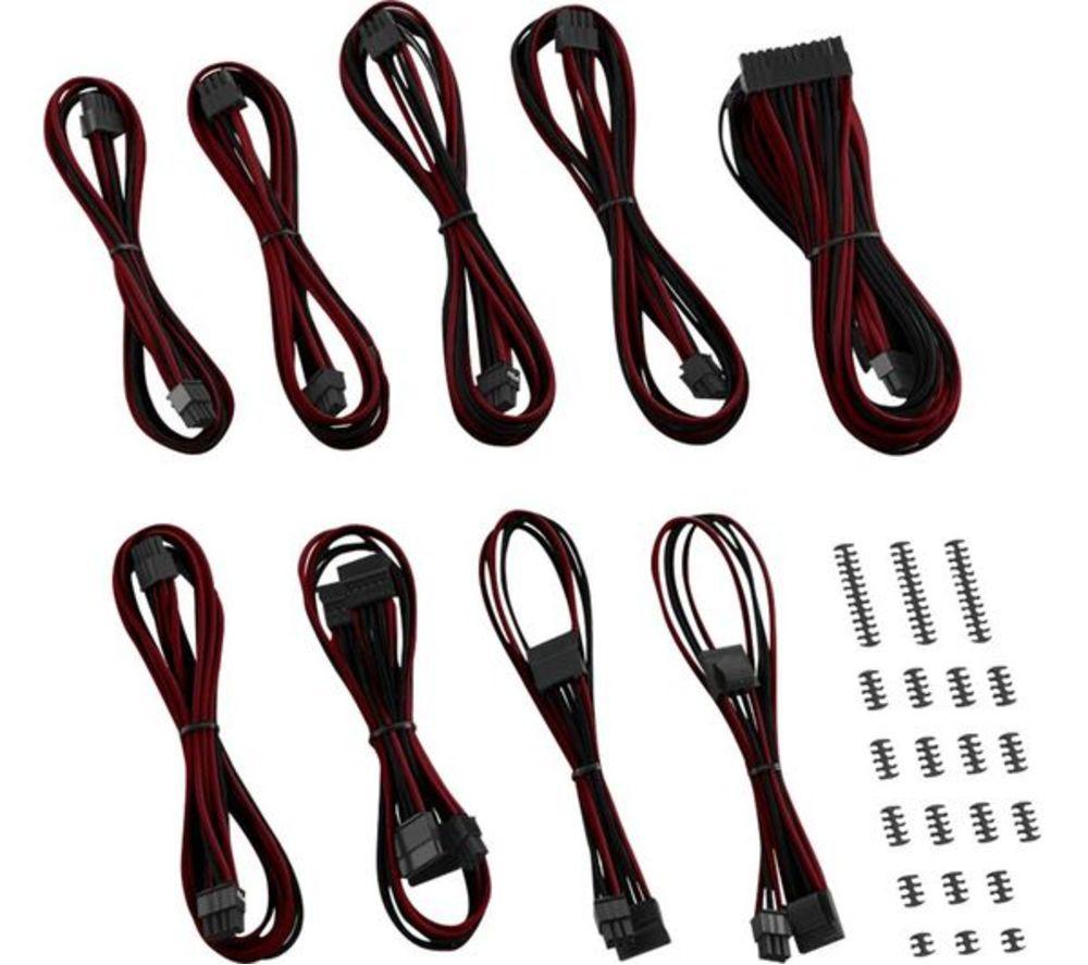 Image of Cablemod Classic ModMesh C-Series Corsair AXi HXi RM Cable Kit - Black & Red