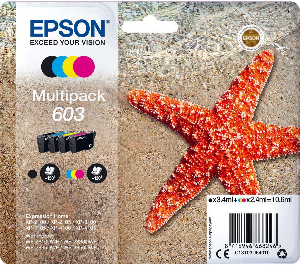 EPSON 603 Starfish Cyan, Magenta, Yellow & Black Ink Cartridges - Multipack, Black,Yellow,Cyan,Magen