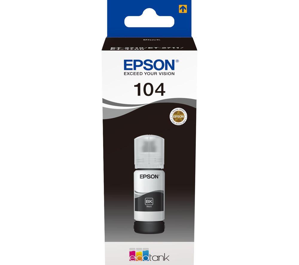 EPSON 104 Black Ecotank Ink Bottle, Black