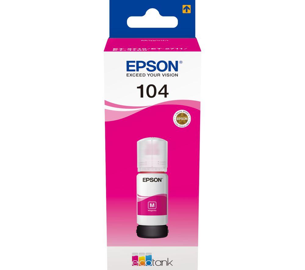 EPSON 104 Ecotank Magenta Ink Bottle, Magenta