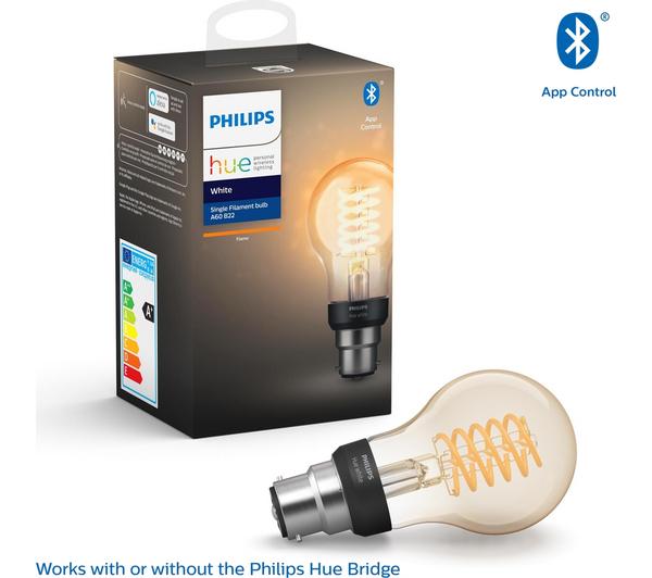 PHILIPS HUE Filament Bluetooth LED Bulb - A60, B22 image number 1