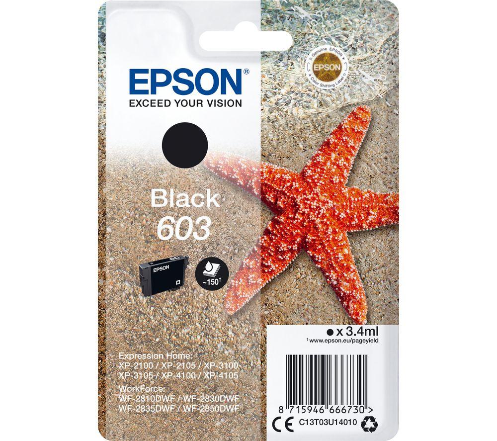 Epson 603 Black Starfish Genuine, Ink Cartridge, Standard Capacity (Pack of 2)