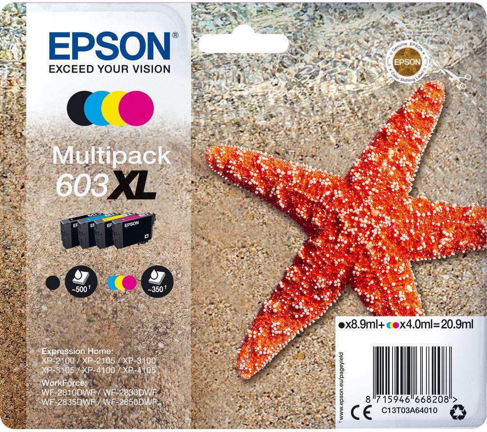EPSON 603 XL Starfish Cyan, Magenta, Yellow & Black Ink Cartridges - Multipack, Black,Yellow,Cyan,Ma