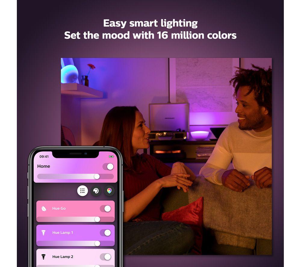 PHILIPS HUE Go 2.0 White & Colour Ambiance Smart Portable Light with Bluetooth image number 3 of 11
