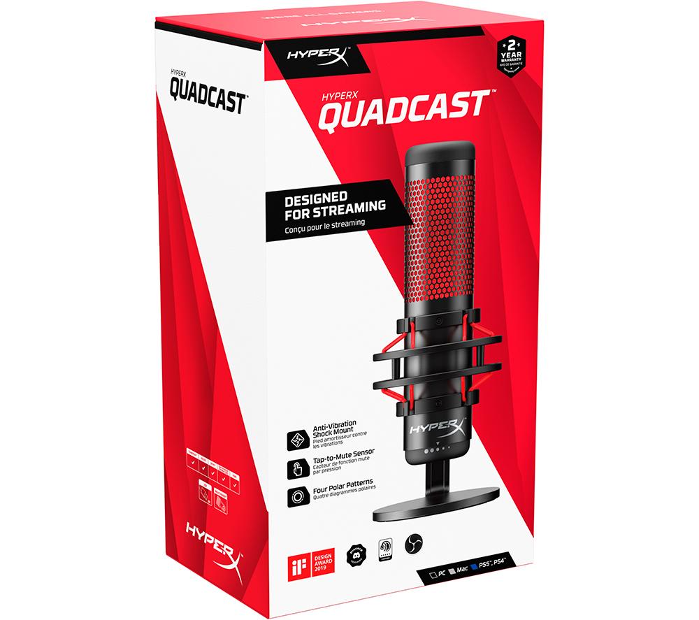 HyperX QuadCast Microphone offers - Streaming Mic RED Hyper-X USB HX-MICQC-BK NEW BNIB