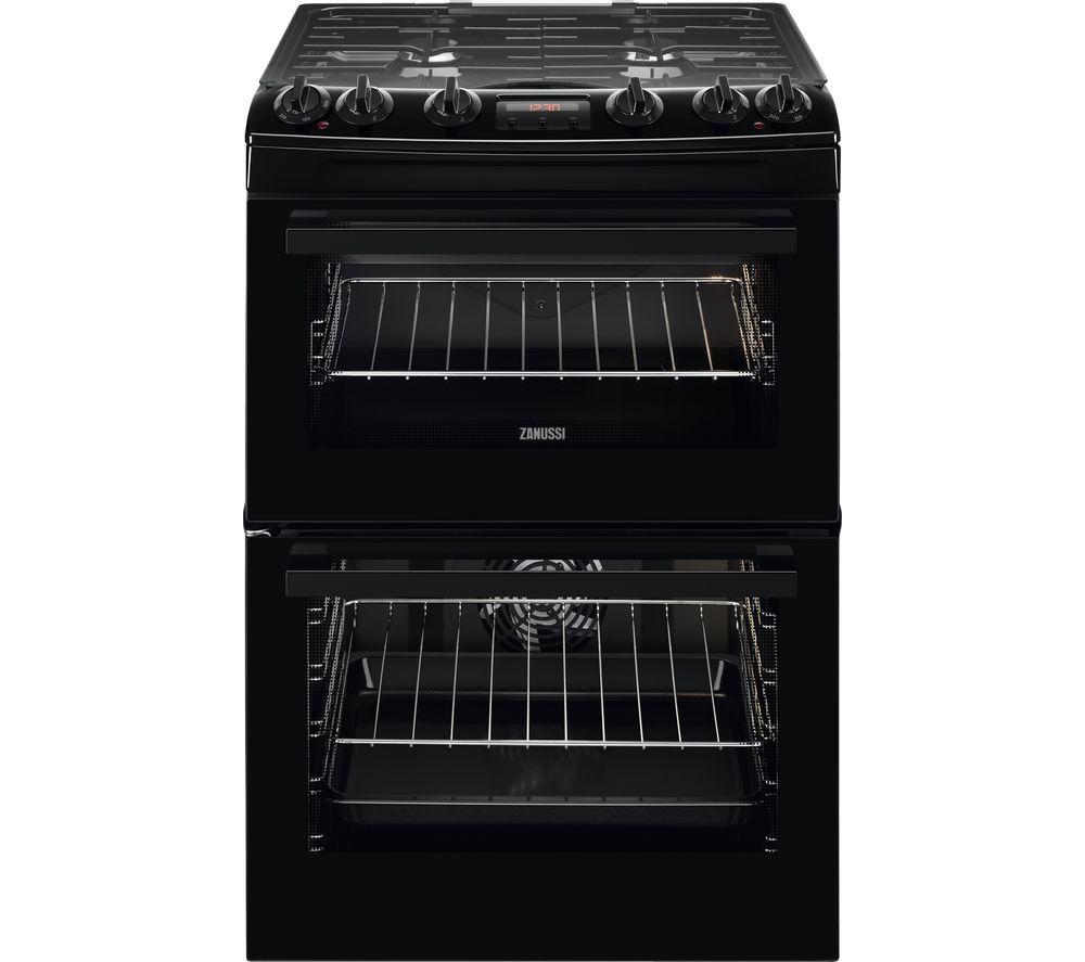 ZANUSSI ZCK66350BA 60 cm Dual Fuel Cooker - Black