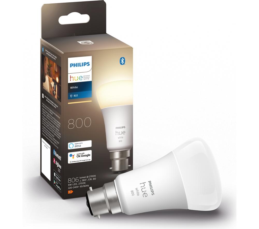 Buy PHILIPS HUE White Smart LED Bulb LED with Bluetooth - Lumen Currys