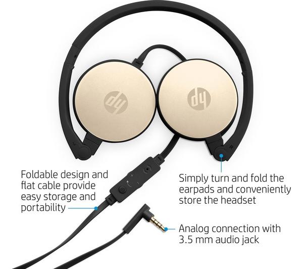 HP H2800 Stereo Headset - Black & Gold image number 5