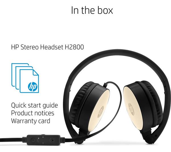 HP H2800 Stereo Headset - Black & Gold image number 8