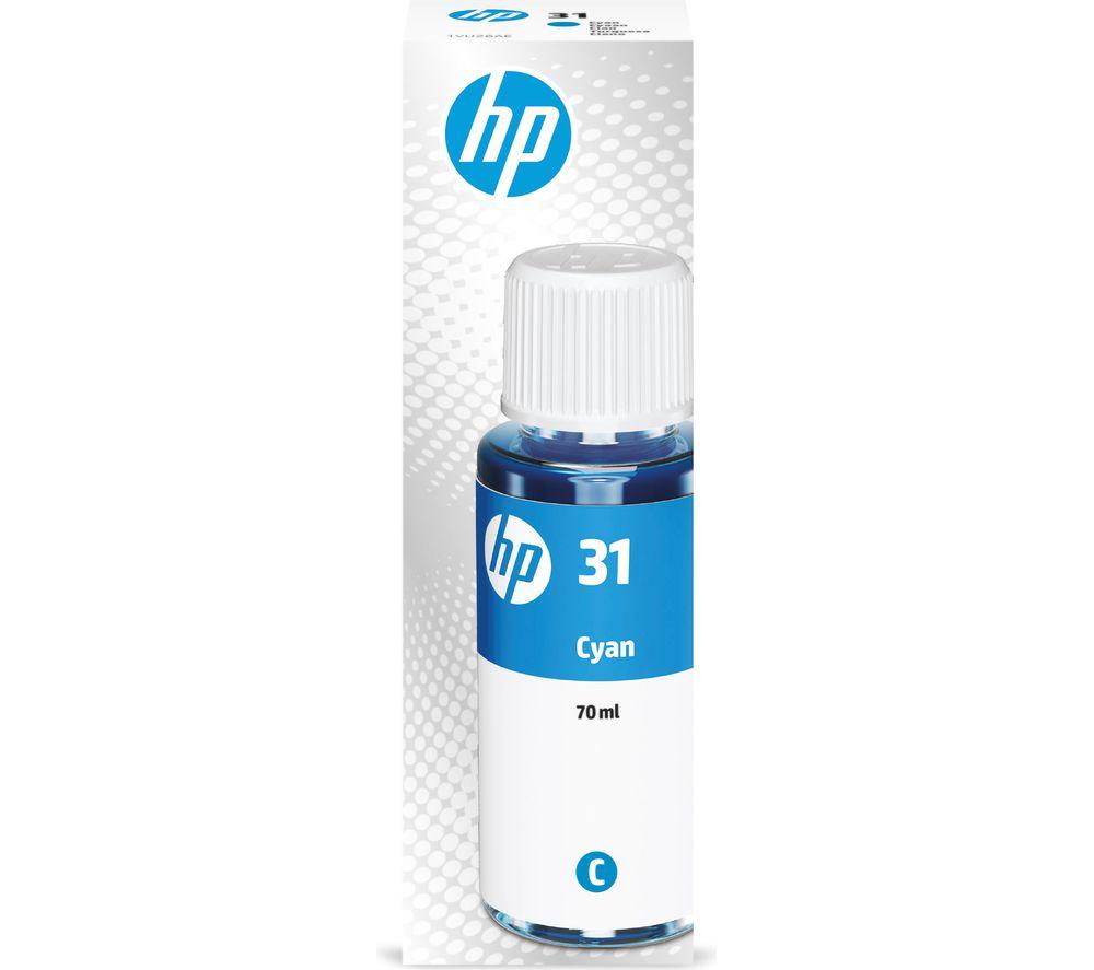 HP 1VU26AE 31 70 ml Original Ink Bottle, Cyan, Single Pack