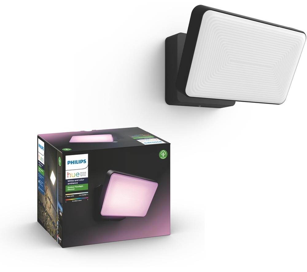 PHILIPS HUE Discover White & Colour Ambiance Smart Outdoor LED Floodlight - Black