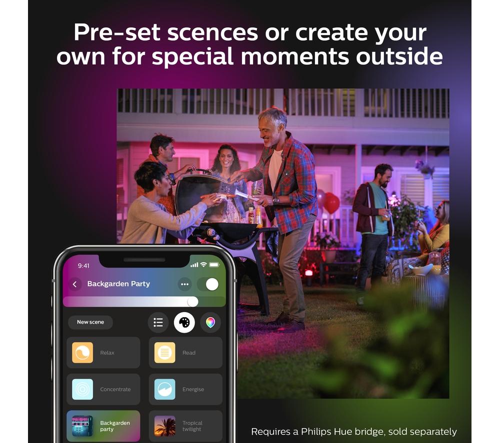 PHILIPS HUE Discover White & Colour Ambiance Smart Outdoor LED Floodlight - Black image number 6 of 8