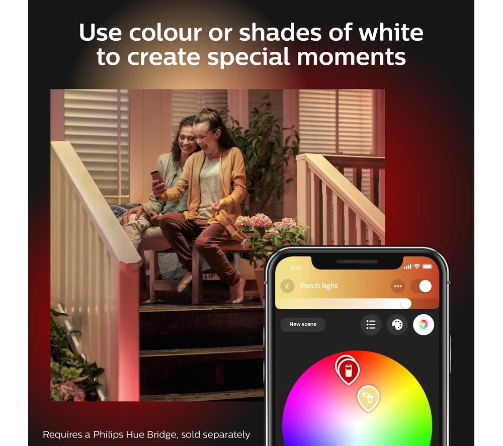 PHILIPS HUE Discover White & Colour Ambiance Smart Outdoor LED Floodlight - Black image number 7 of 8