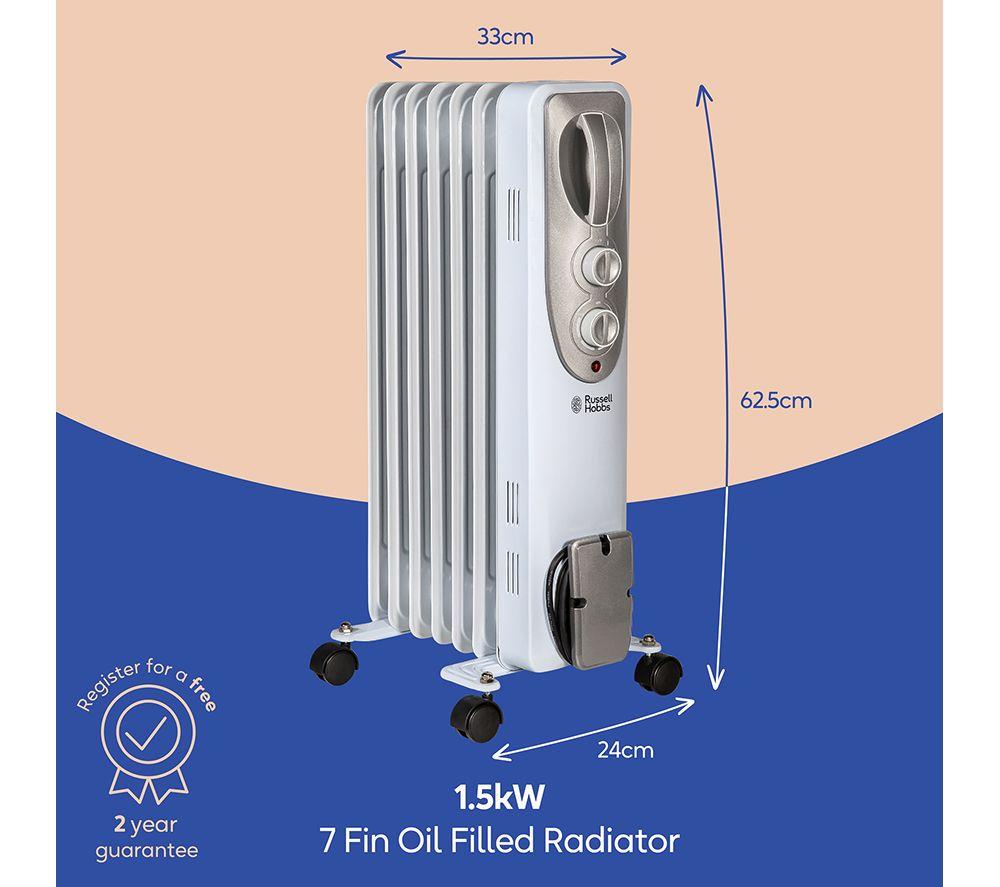 RUSSELL HOBBS RHOFR5001 Portable Oil-Filled Radiator - White image number 3 of 7