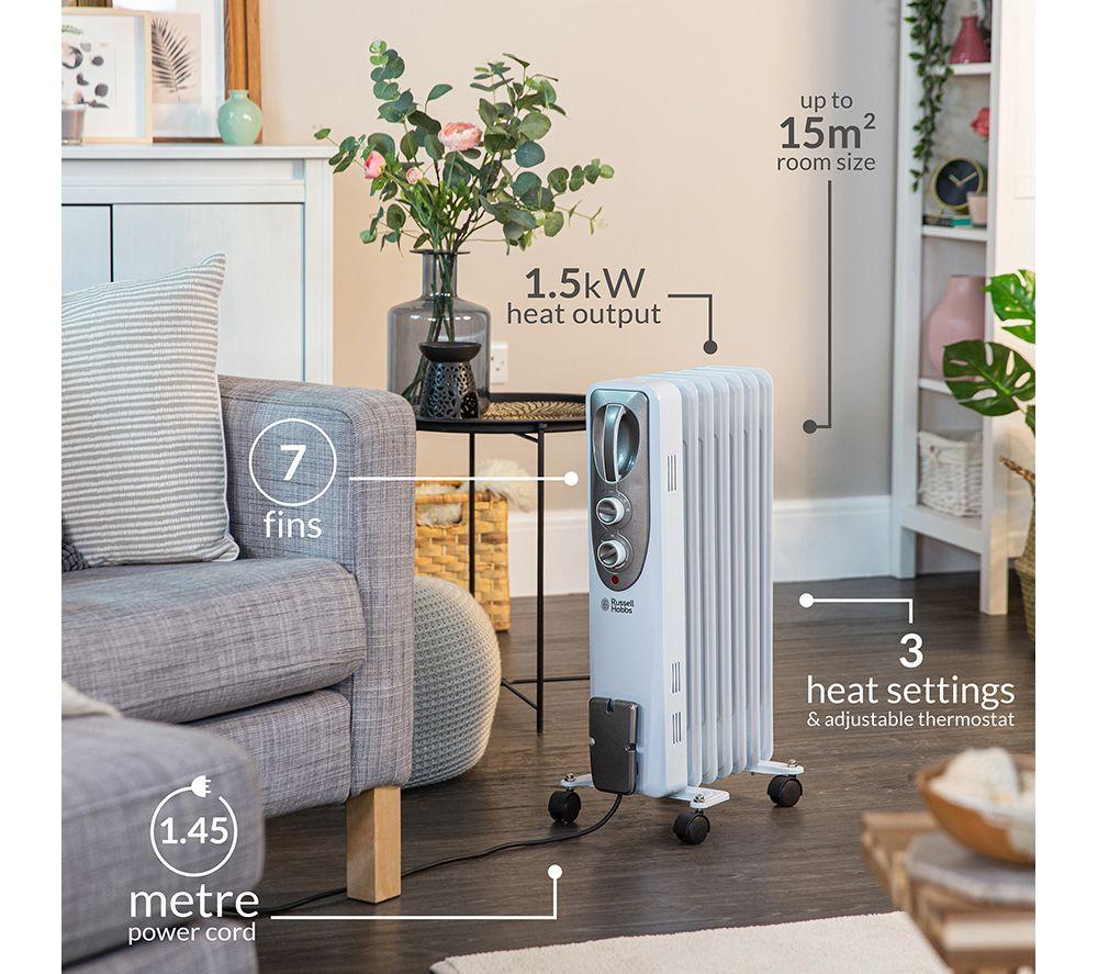 RUSSELL HOBBS RHOFR5001 Portable Oil-Filled Radiator - White image number 4 of 7