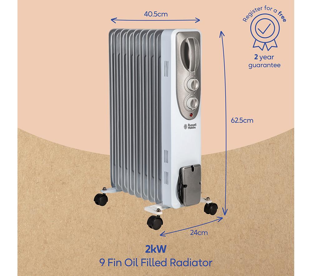 RUSSELL HOBBS RHOFR5002 Portable Oil-Filled Radiator - White image number 3 of 7