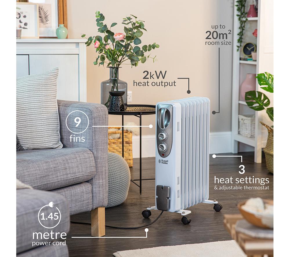 RUSSELL HOBBS RHOFR5002 Portable Oil-Filled Radiator - White image number 4 of 7