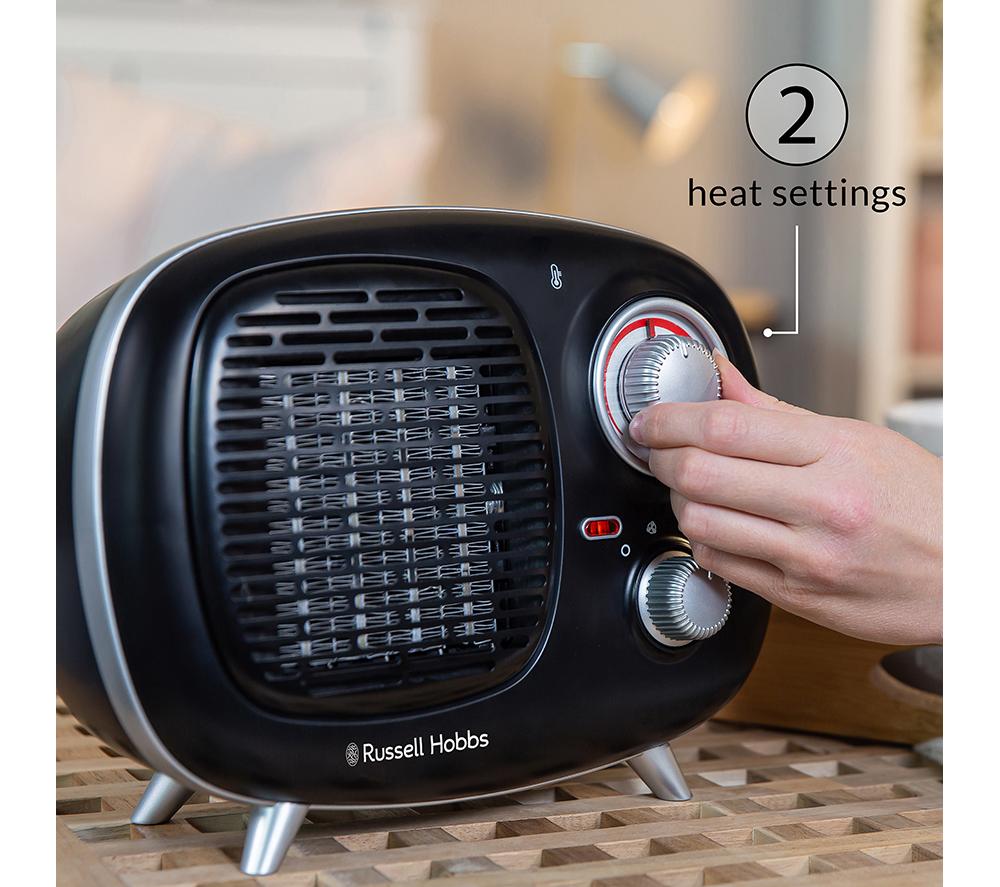 Buy RUSSELL HOBBS RHRETPTC2001 Retro Fan Heater - Black | Currys