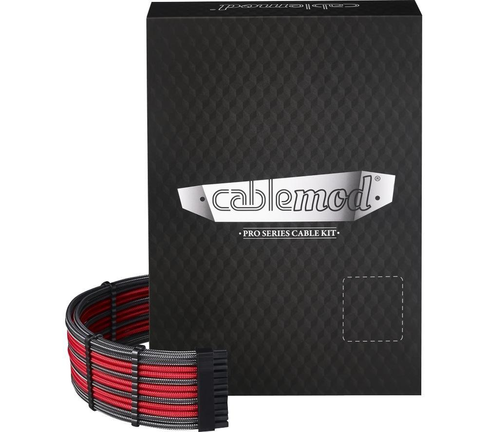 CABLEMOD PRO ModMesh C-Series AXi, HXi & RM Cable Kit - Carbon Grey & Red