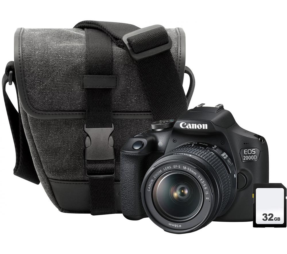 CANON EOS 2000D DSLR Camera with EF-S 18-55 mm f/3.5-5.6 IS II Lens