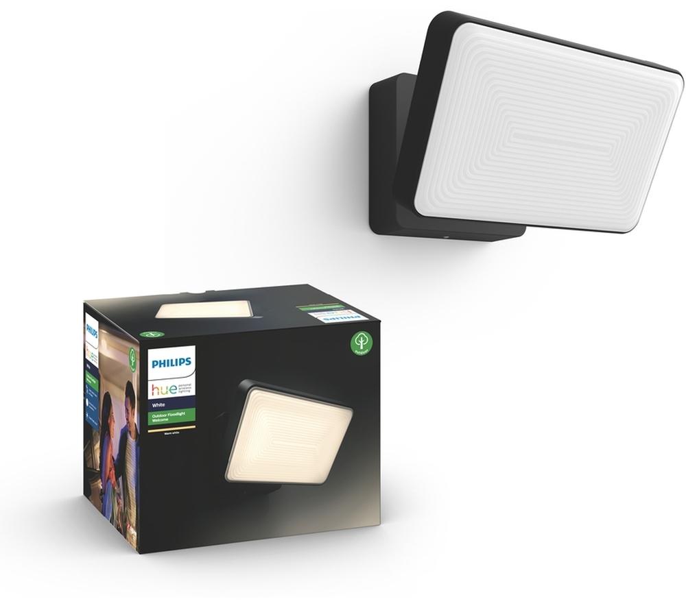 Philips Hue White and Colour Ambiance Discover LED Outdoor Floodlight, Black