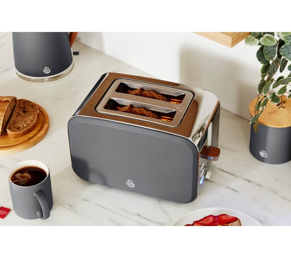 SWAN Nordic ST14610GRYN 2-Slice Toaster - Grey image number 3 of 7
