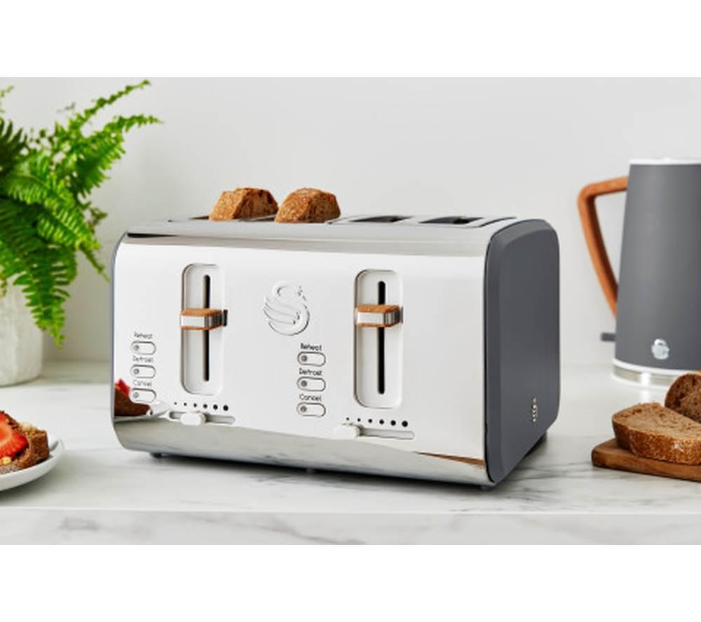 SWAN Nordic ST14620GRYN 4-Slice Toaster - Grey image number 3 of 7