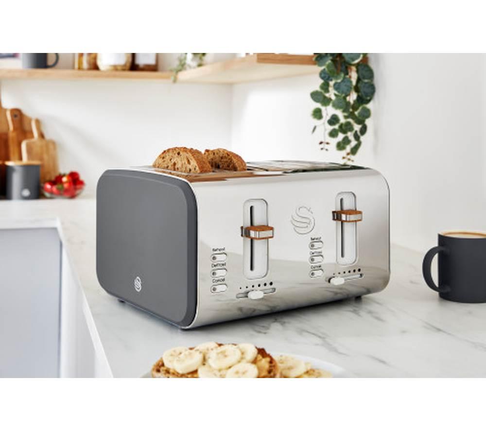 SWAN Nordic ST14620GRYN 4-Slice Toaster - Grey image number 4 of 7