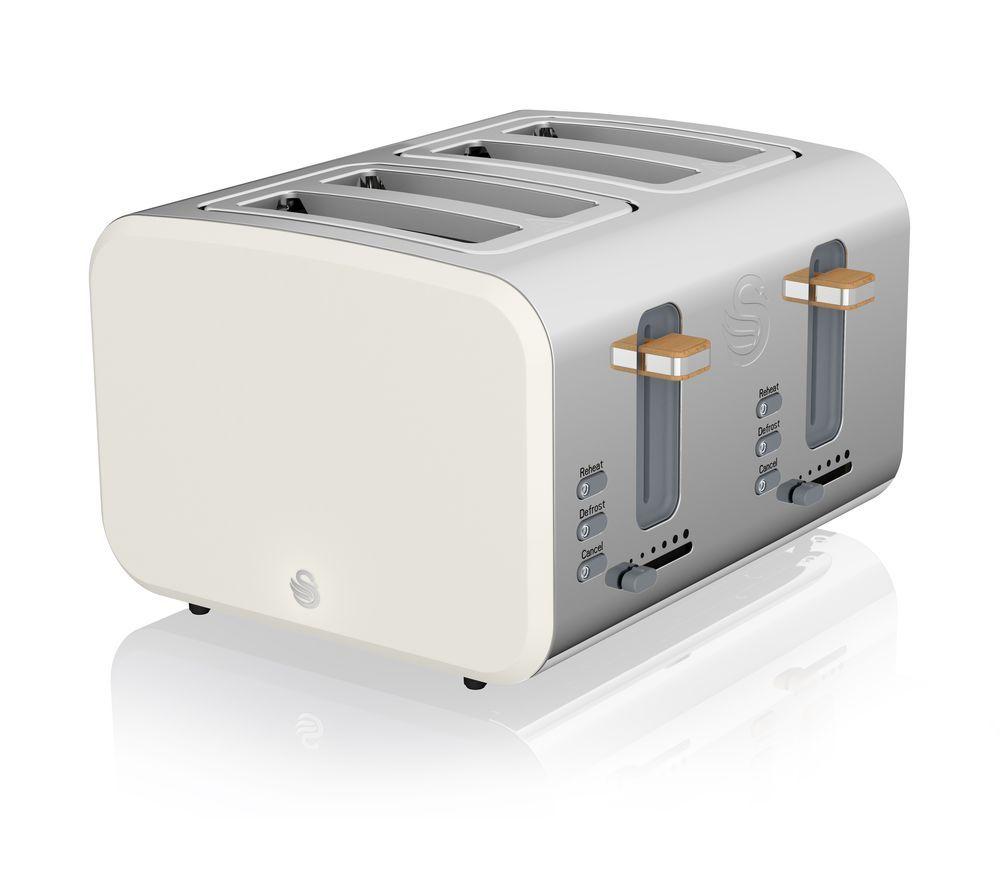 Swan ST10090CREN 4 Slice Long Slot Toaster - Cream - Kettle and