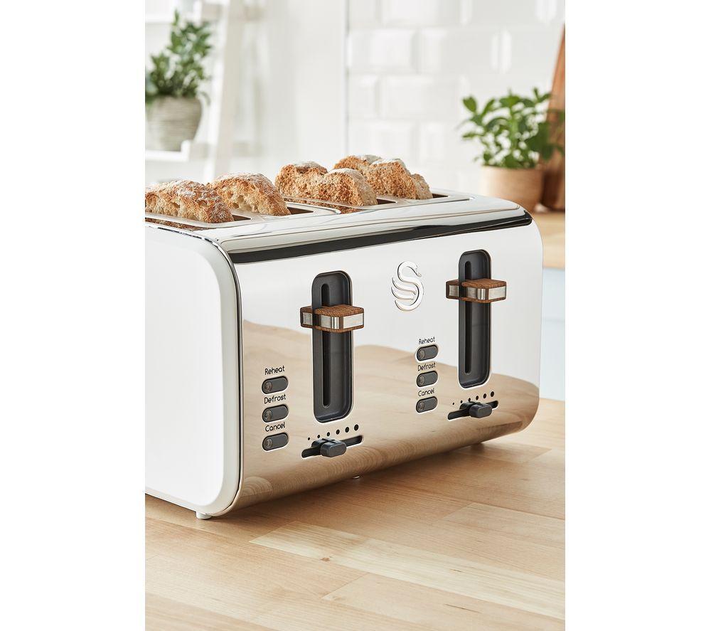 SWAN Nordic ST14620WHTN 4-Slice Toaster - White image number 2 of 7