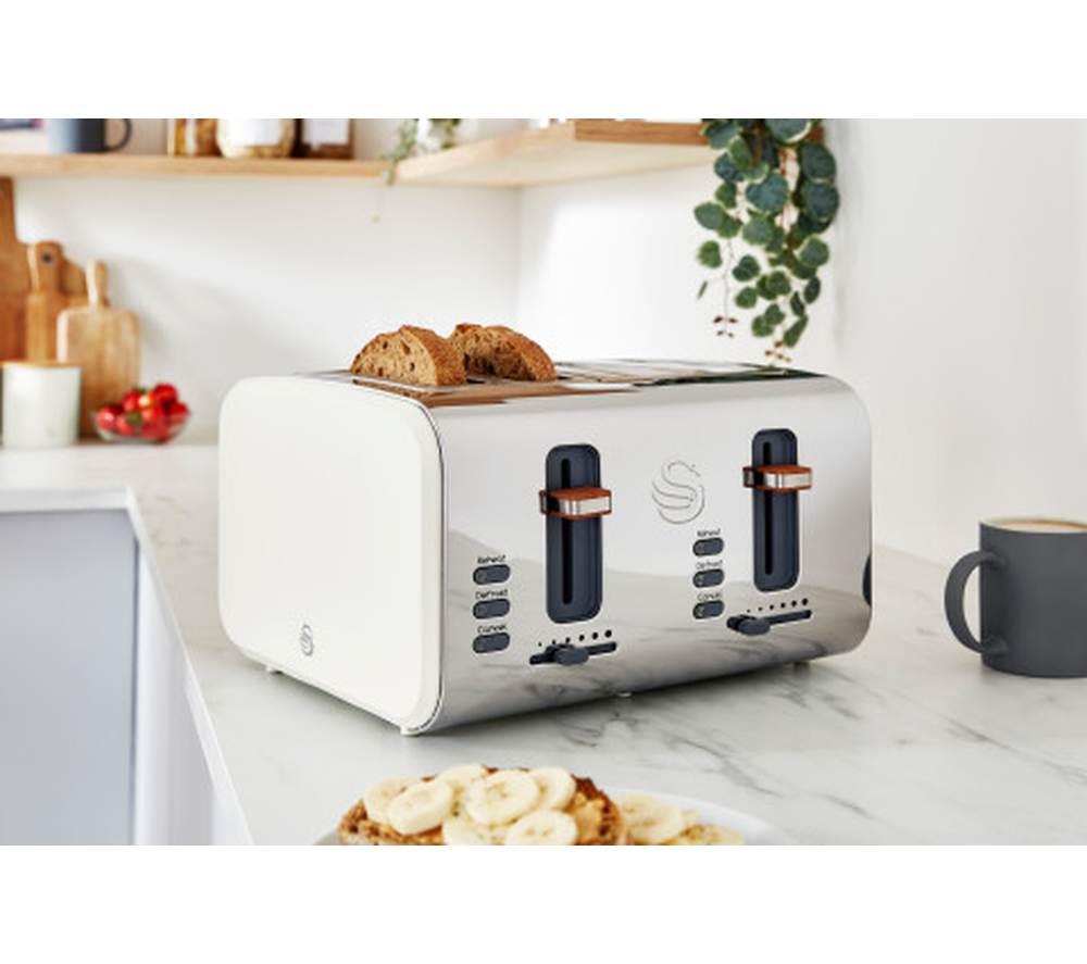 SWAN Nordic ST14620WHTN 4-Slice Toaster - White image number 4 of 7