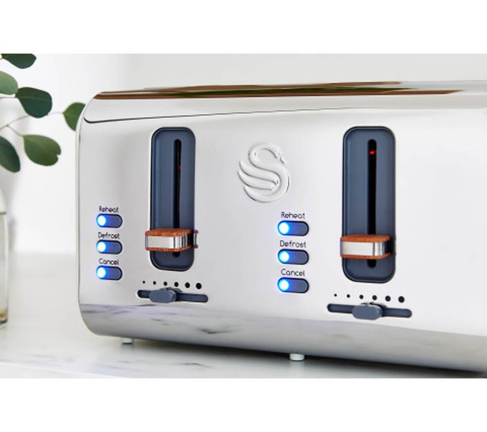 SWAN Nordic ST14620WHTN 4-Slice Toaster - White image number 5 of 7