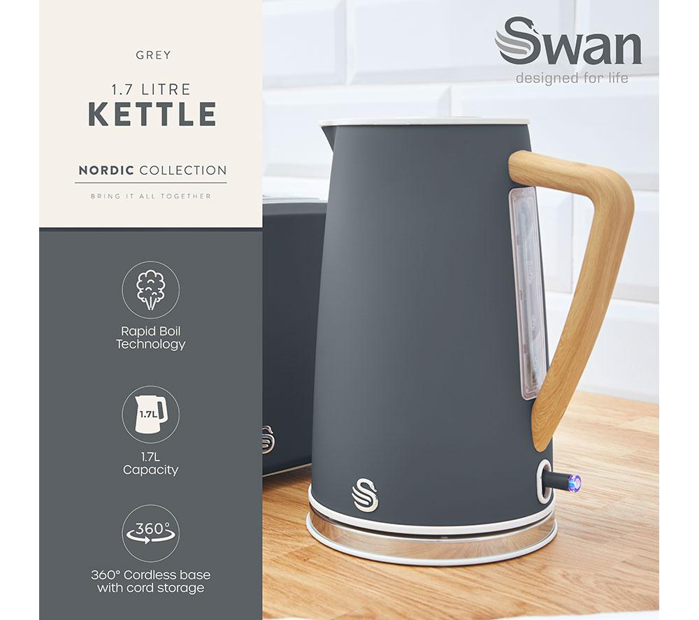 SWAN Nordic Cordless SK14610GRYN Jug Kettle - Grey image number 2 of 15