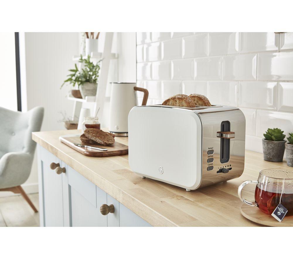 SWAN Nordic ST14610WHTN 2-Slice Toaster - White image number 2 of 7