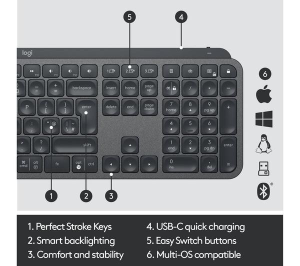 LOGITECH MX Keys Wireless Keyboard image number 6