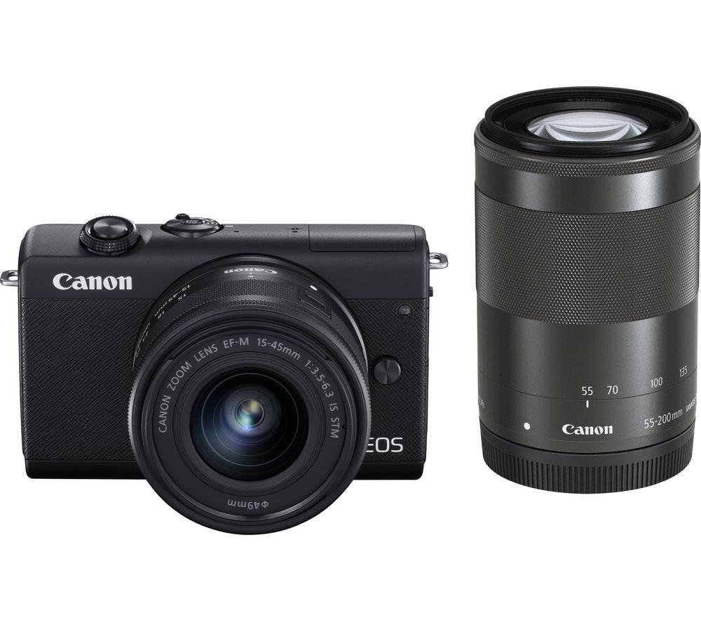 Click to view product details and reviews for Canon Eos M200 Mirrorless Camera With Ef M 15 45 Mm F 35 63 Is Stm 55 200 Mm F 45 63 Is Stm Lens Black.
