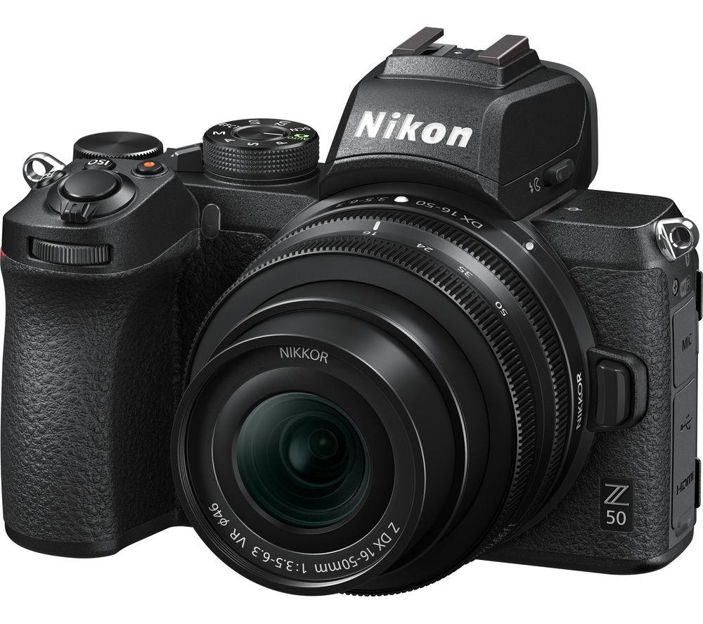 NIKON Z 50 Mirrorless Camera with NIKKOR Z 50-250 mm f/4.5-6.3 VR & 16-50 mm f/3.5-6.3 VR Lens, Blac
