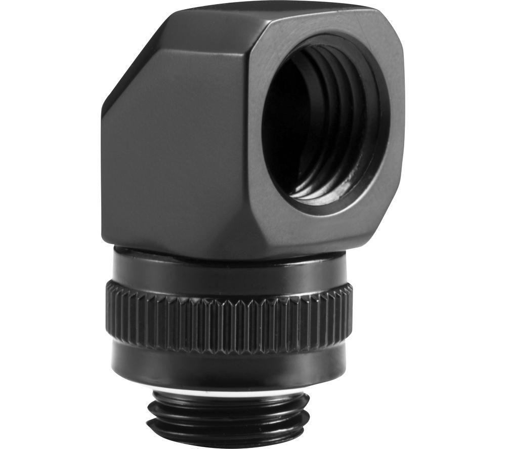 PHANTEKS PH-RA45_BK_G14 45° Degree Angle Rotary Fitting Adapter G ¼ Thread Male to Female, rotatable 360°, Viton O-Rings-Black