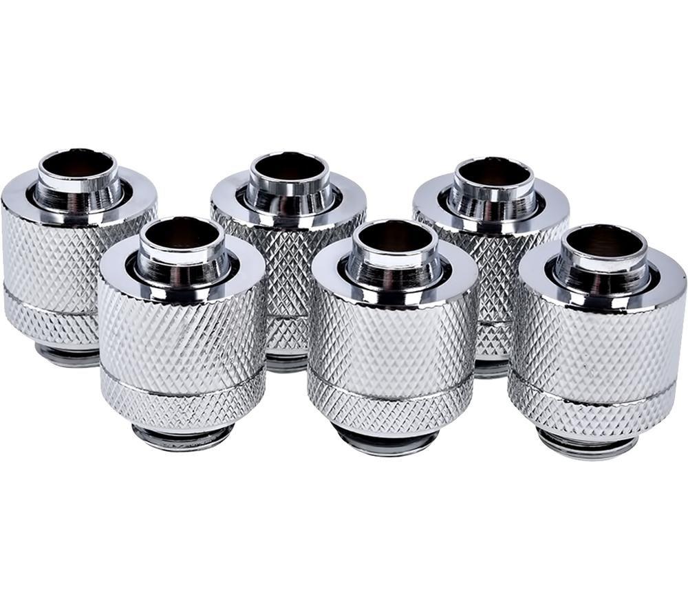 ALPHACOOL Icicle 13/10 mm Chrome Compression Fitting, Silver/Grey