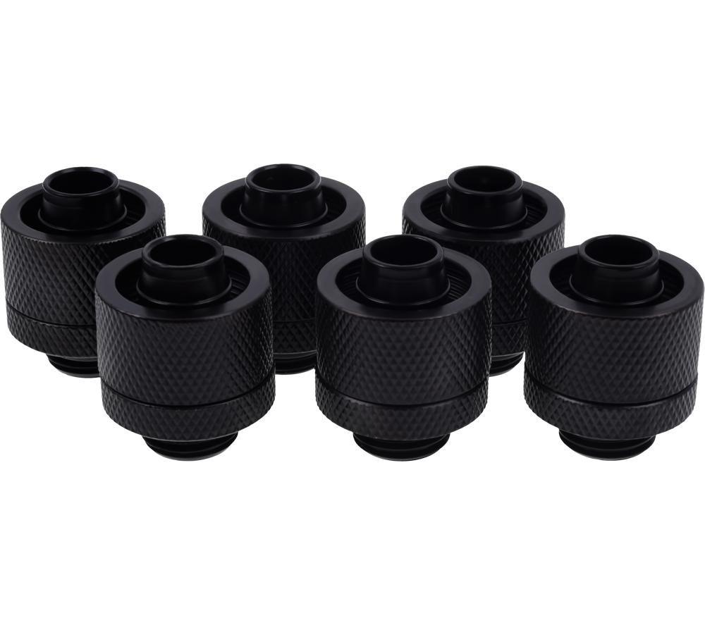 ALPHACOOL Icicle 16/10 mm Compression Fittings - Black, Black